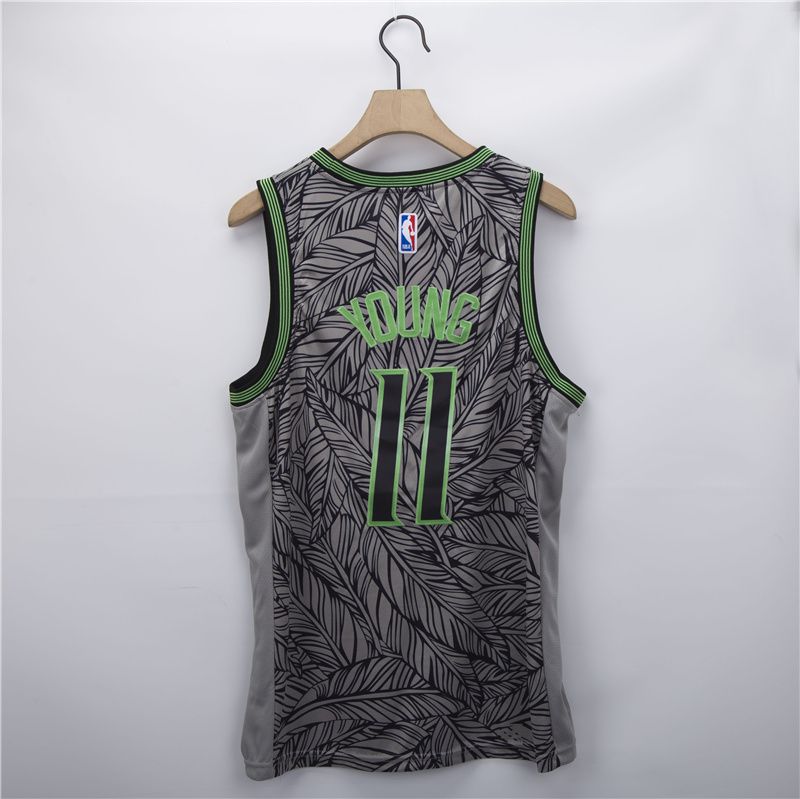 Men Atlanta Hawks 11 Young Grey Fashion 2021 NBA Jersey